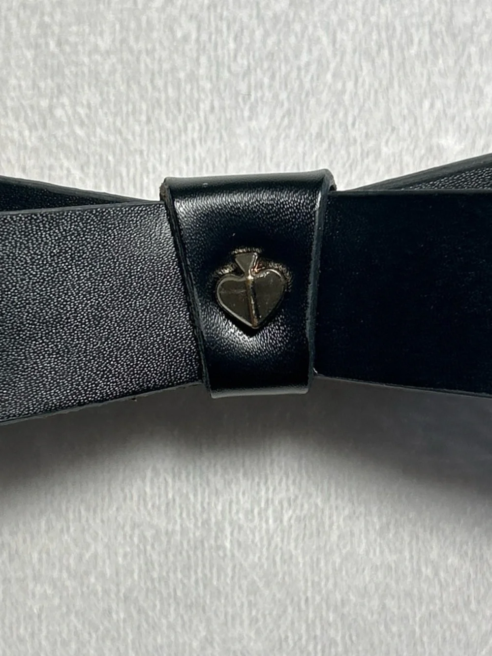 kate spade Black Bow Belt with Signature Heart Stud